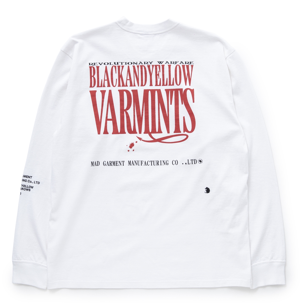 画像: RATS/VARMINTS POCKET LS TEE（WHITE）［プリント長袖T-23春夏］