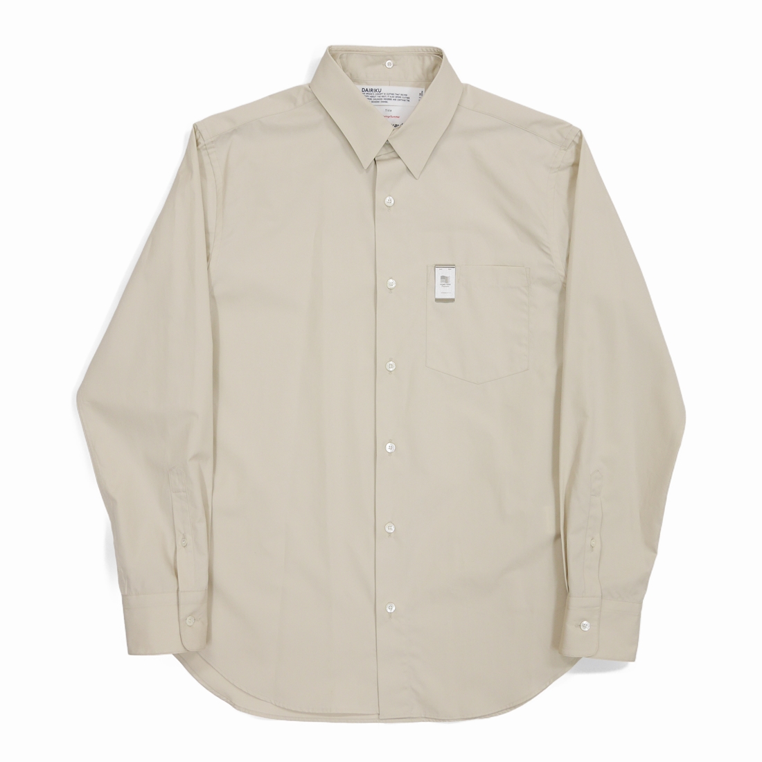 画像: DAIRIKU/"The cincinnati kid" L-S Dress Shirt（Beige） 【40%OFF】［ドレスシャツwithマネークリップ-23春夏］