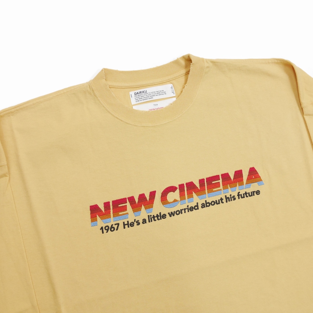 画像: DAIRIKU/"NEW CINEMA" Tee（Mustard Yellow）［刺繍長袖T-23春夏］