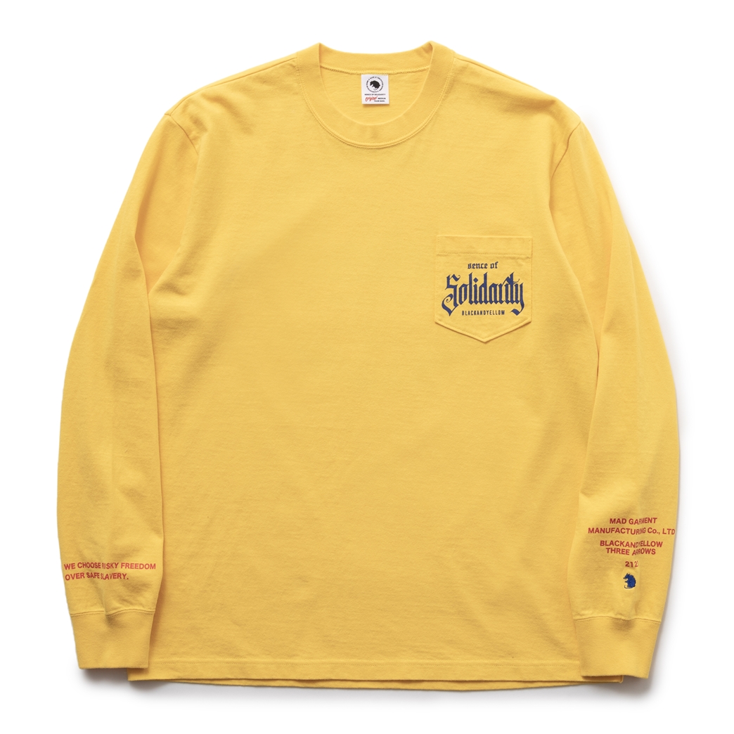 画像: RATS/SOLIDARITY POCKET LS TEE（YELLOW）［プリント長袖T-23春夏］