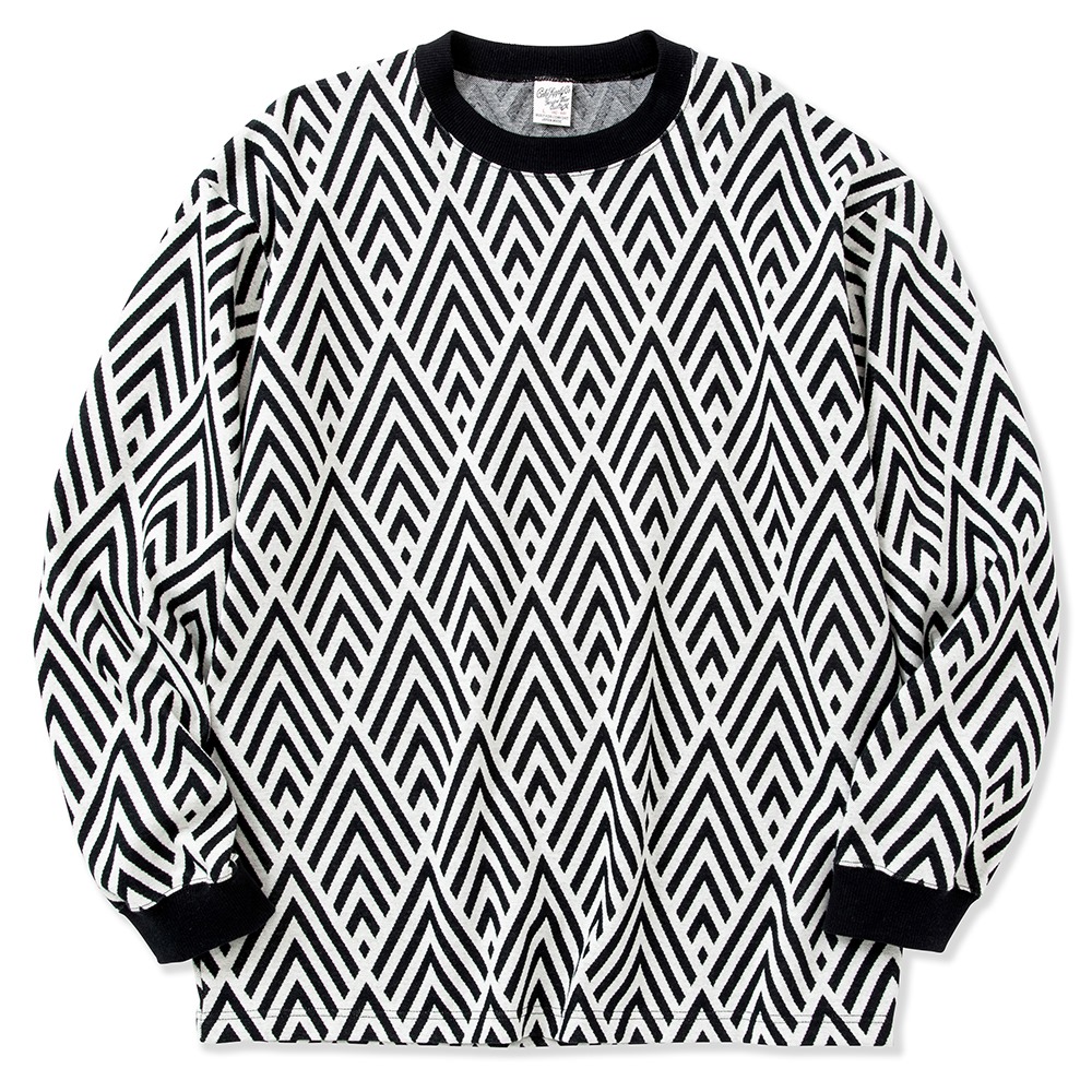 画像: CALEE/22 Gauge double jacquard wide shilhouette L/S cutsew（White） 【60%OFF】［ダブルジャガード長袖T-23春夏］