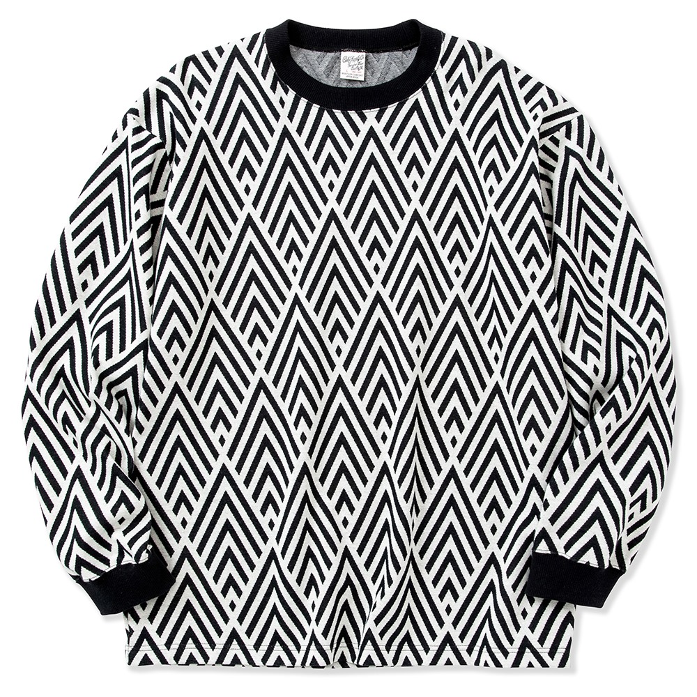 画像: CALEE/22 Gauge double jacquard wide shilhouette L/S cutsew（White） 【60%OFF】［ダブルジャガード長袖T-23春夏］