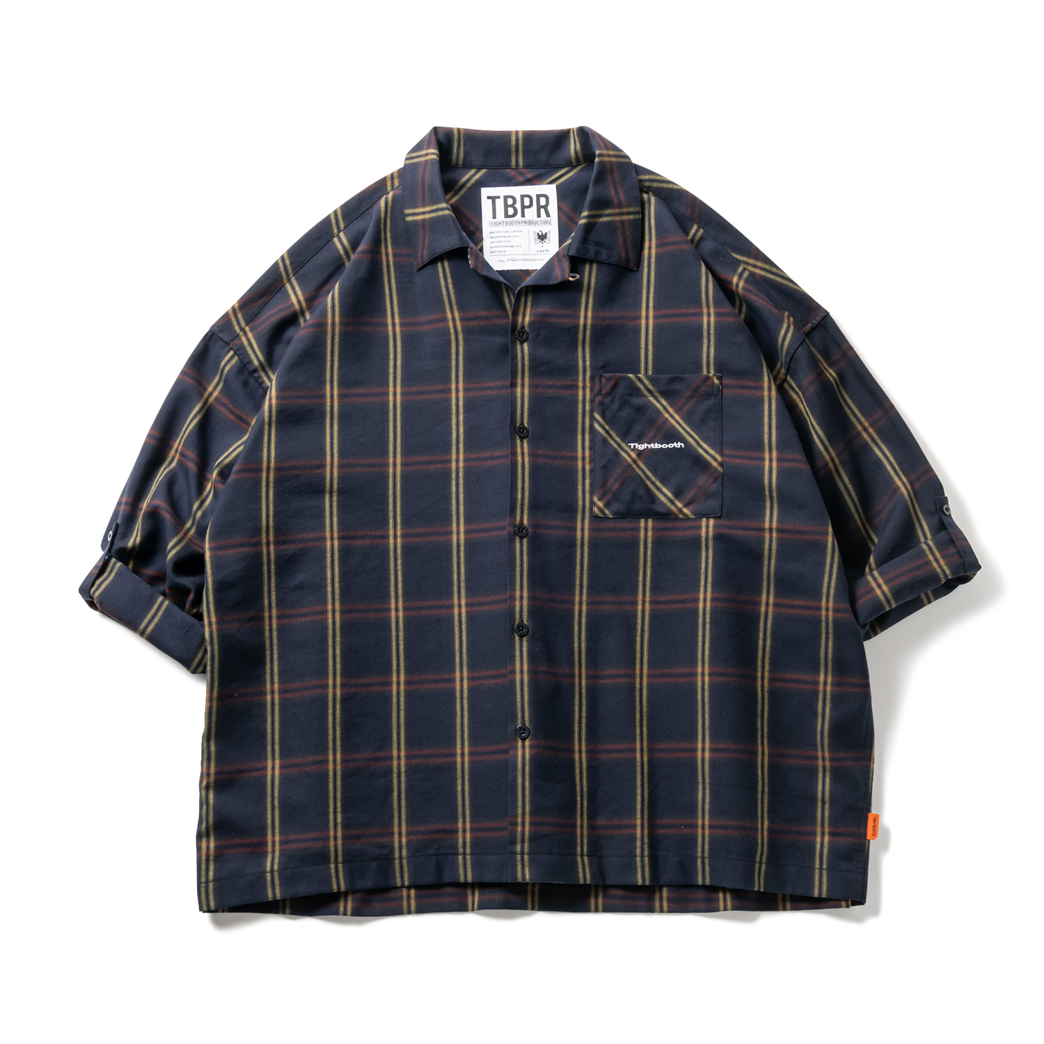 画像: TIGHTBOOTH/PLAID ROLL UP SHIRT（Navy）［ロールアップシャツ-23春夏］