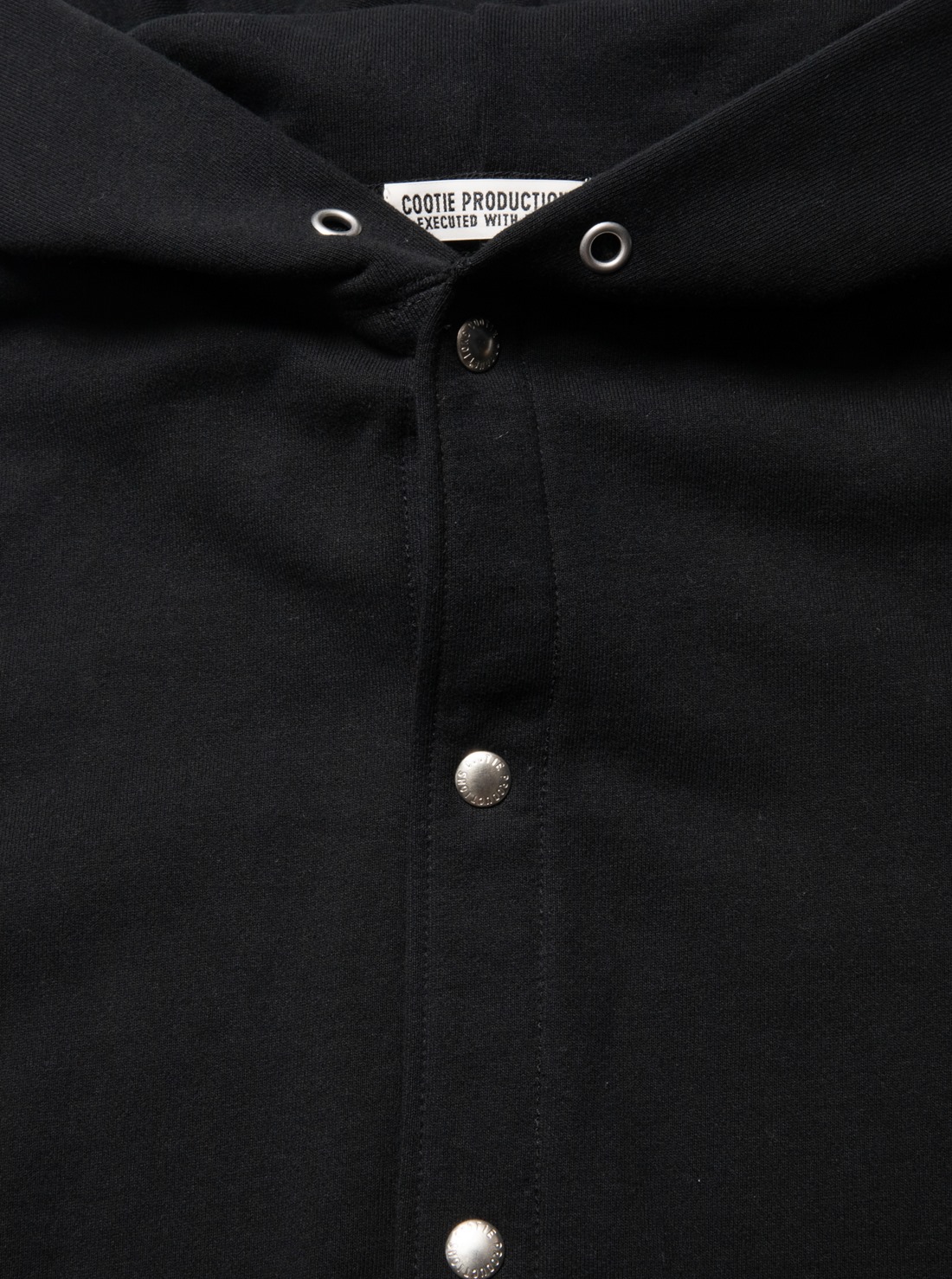 画像: COOTIE PRODUCTIONS/Open End Yarn Plain Sweat Snap Hoodie（Black）［スウェットスナップフーディー-23春夏］