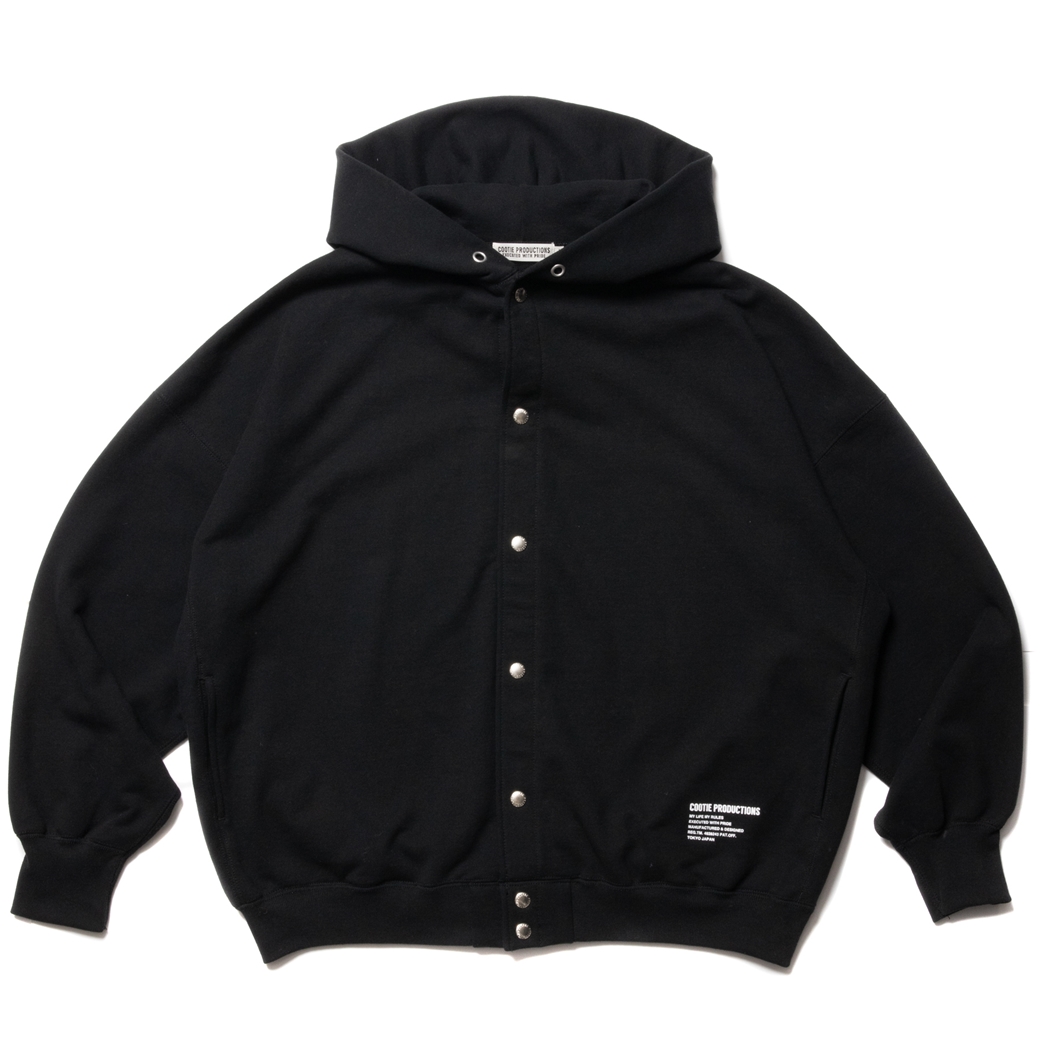 画像: COOTIE PRODUCTIONS/Open End Yarn Plain Sweat Snap Hoodie（Black）［スウェットスナップフーディー-23春夏］