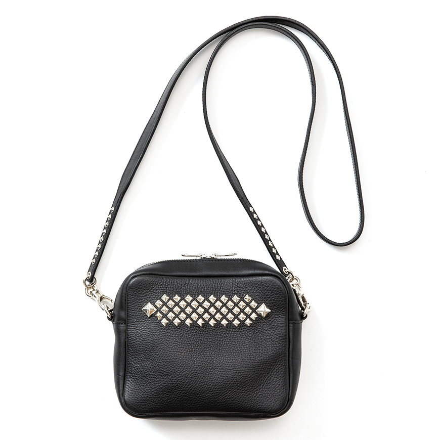 CALEE/Studs leather shoulder pouch（Black）［スタッズレザー ...