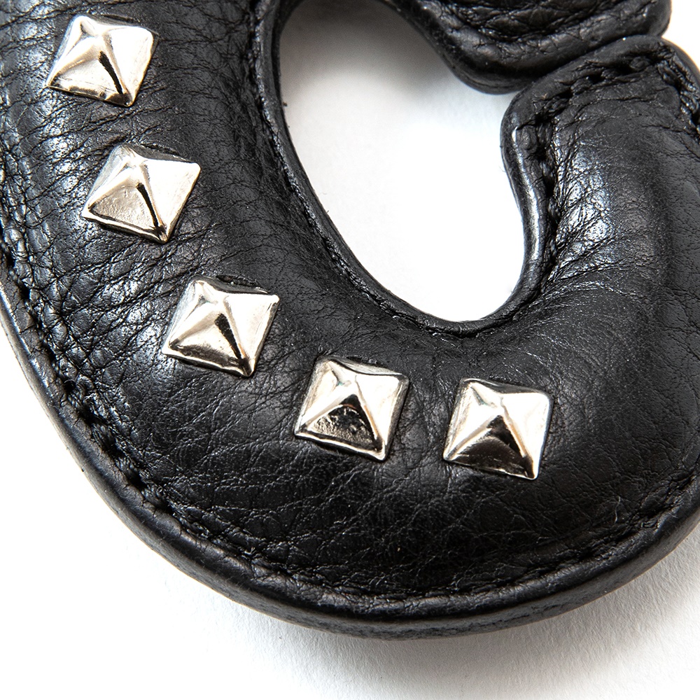画像: CALEE/Studs leather logo & hotel key ring -Type A-（Black/A）［スタッズレザーキーリング-23春夏］