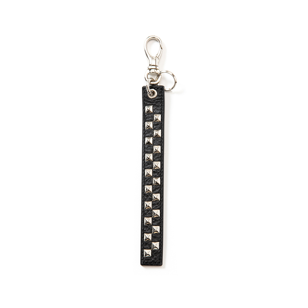 画像: CALEE/Studs leather logo & hotel key ring -Type B-（Black/B）［スタッズレザーキーリング-23春夏］