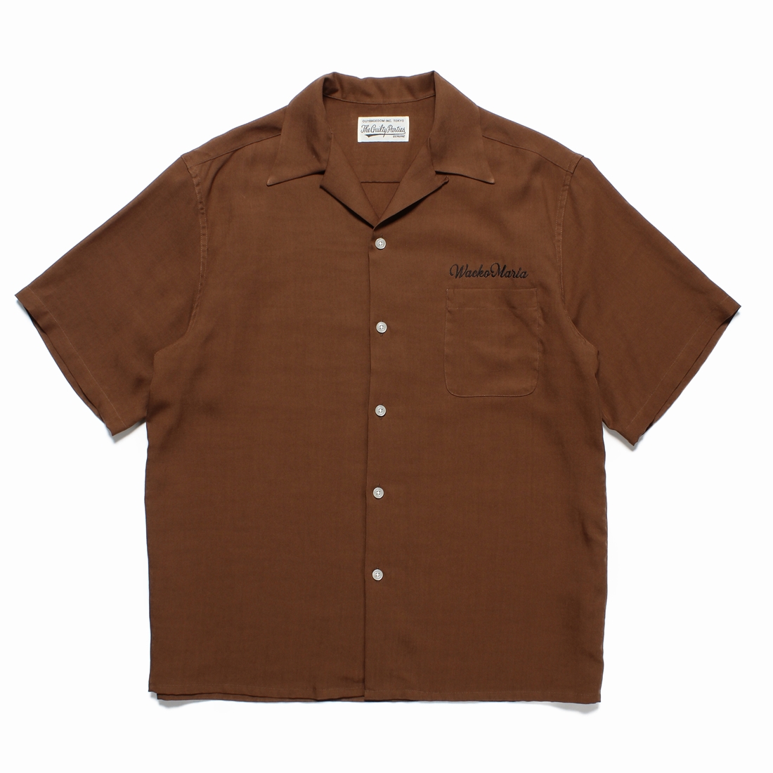 画像: WACKO MARIA/50'S OPEN COLLAR SHIRT（BROWN）［50'Sオープンカラーシャツ-23春夏］