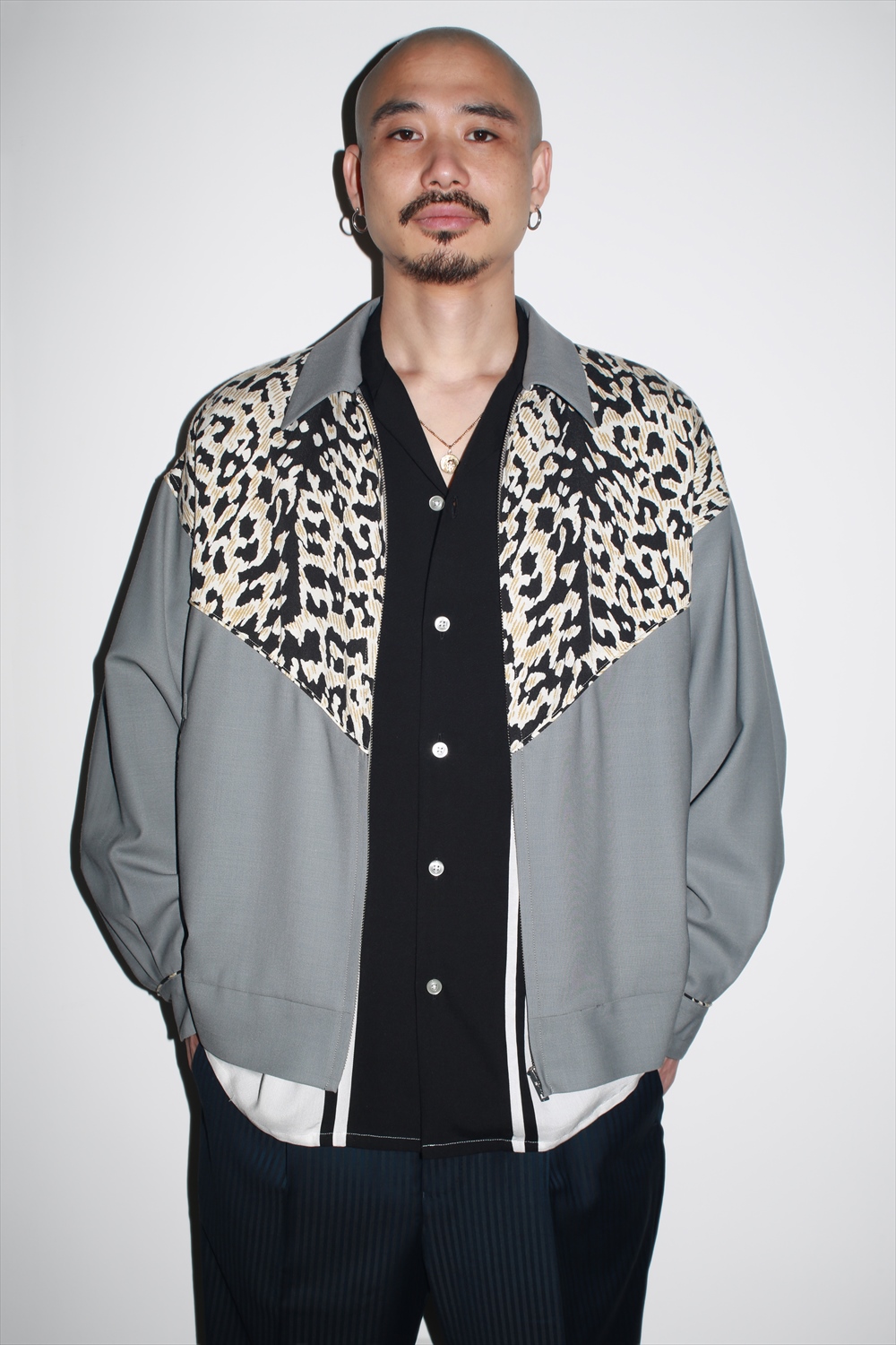 画像: WACKO MARIA/TWO TONE 50'S OPEN COLLAR SHIRT（BLACK）［2トーン50'Sオープンカラーシャツ-23春夏］