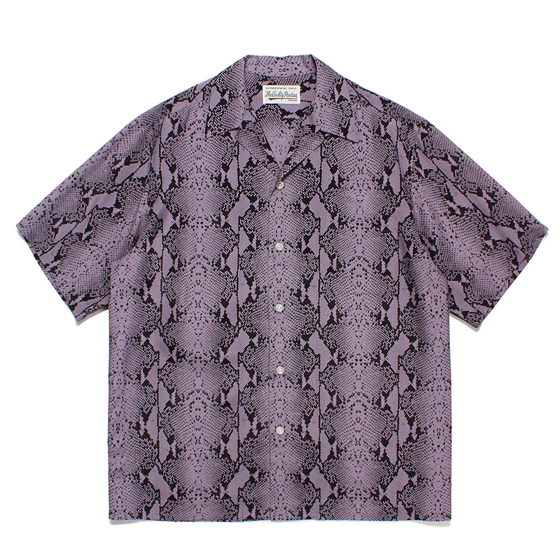 WACKO MARIA/PYTHON OPEN COLLAR SHIRT（PURPLE）［パイソンオープン