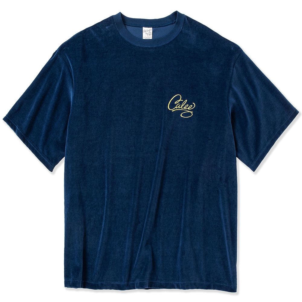 画像: CALEE/CALEE Logo velour wide shilhouette s/s cutsew（Navy）［ベロアワイドシルエットT-23春夏］