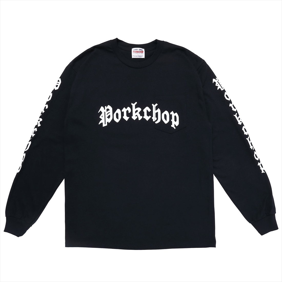 画像: PORKCHOP/O.E.POCKET L/S TEE（BLACK）［プリント長袖ポケT-23春夏］