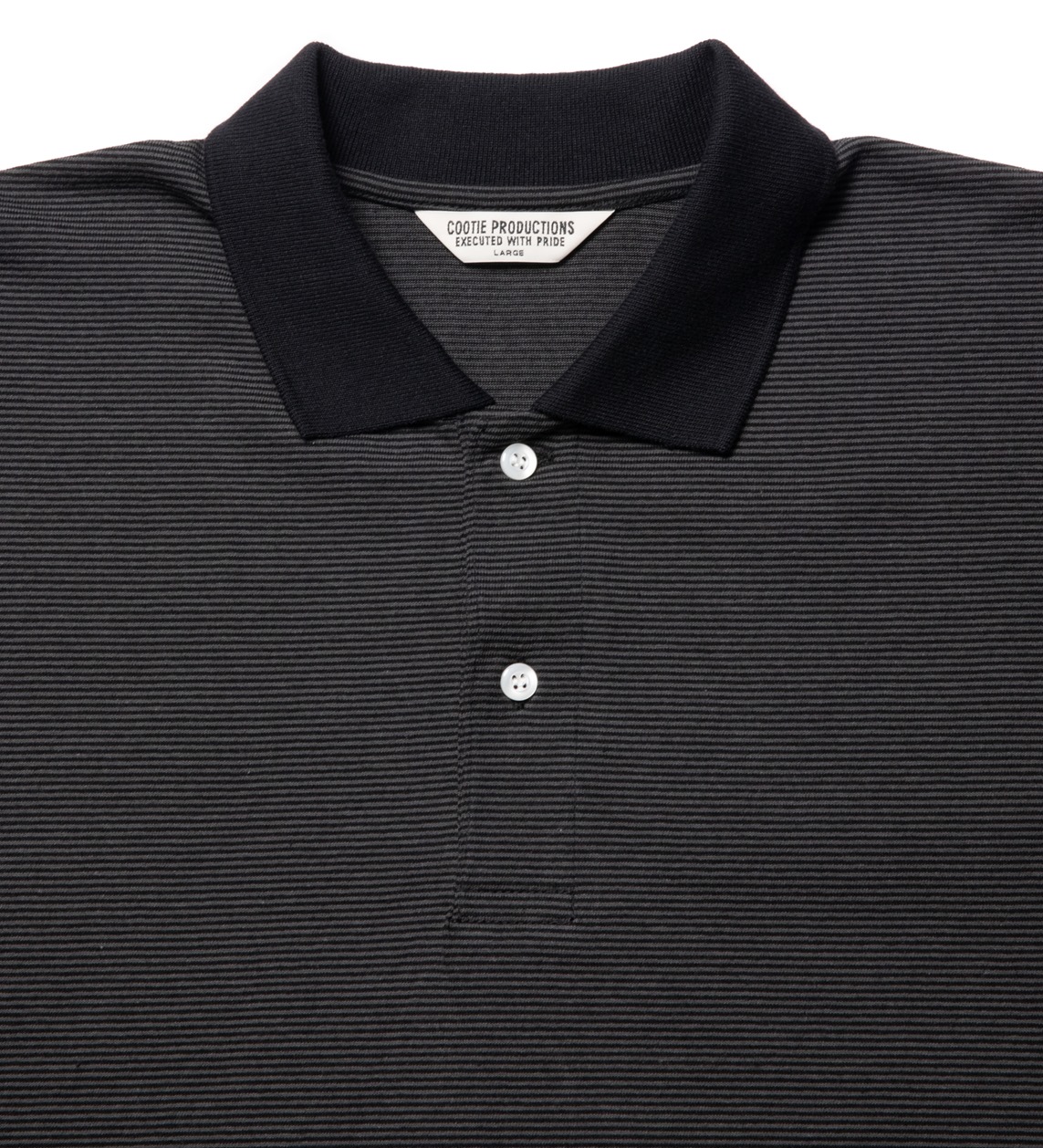 画像: COOTIE PRODUCTIONS/Open End Yarn Border S/S Polo（Black/Gray）［ボーダーポロ-23春夏］