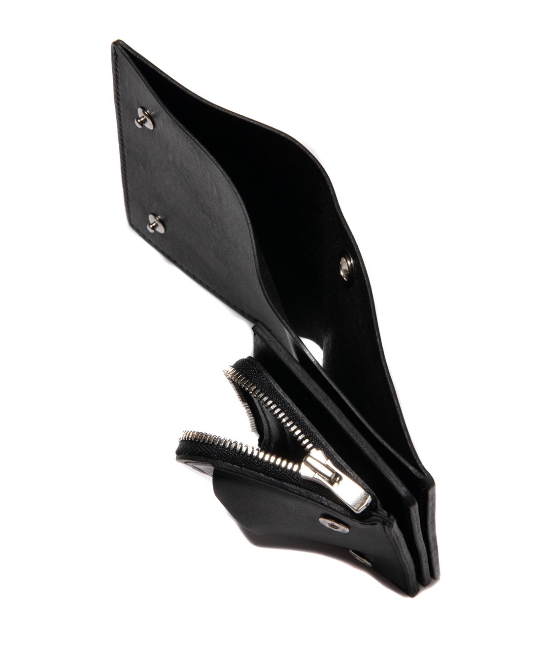 画像: COOTIE PRODUCTIONS/Leather Compact Purse（Black）［レザーウォレット-24春夏］