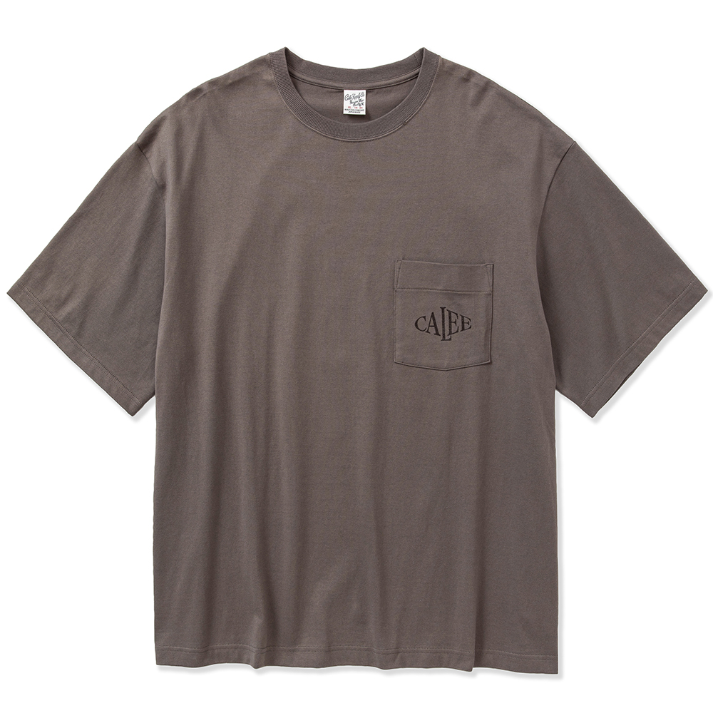 画像: CALEE/Drop shoulder CALEE logo pocket t-shirt（Charcoal）［ドロップショルダーポケT-23春夏］
