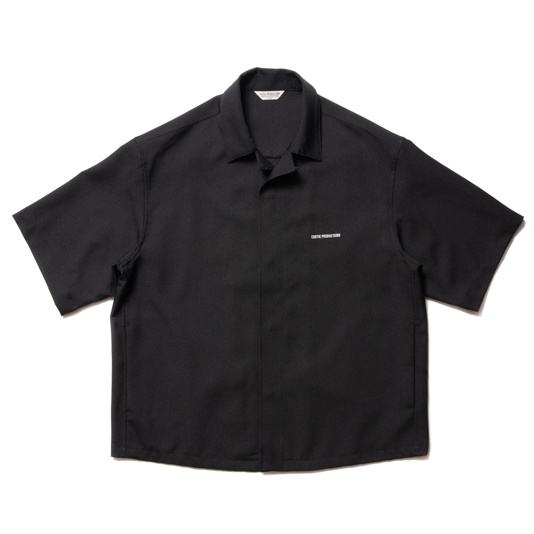 画像: COOTIE PRODUCTIONS/Polyester Twill Fly Front S/S Shirt（Black）［ポリエステルツイルフライフロントシャツ-23春夏］