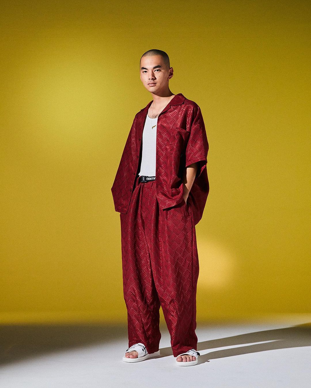 画像: TIGHTBOOTH/CHECKER PLATE BAGGY SLACKS（Red） 【30%OFF】［チェッカープレートバギースラックス-23春夏］