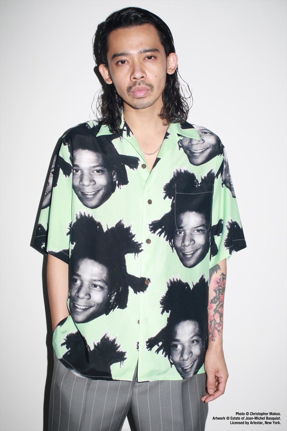 画像: WACKO MARIA/JEAN-MICHEL BASQUIAT / HAWAIIAN SHIRT（MINT）［ハワイアンシャツ-23春夏］