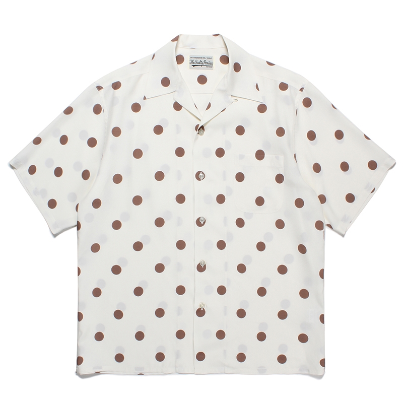 画像: WACKO MARIA/DOTS OPEN COLLAR SHIRT（WHITE）［ドットオープンカラーシャツ-23春夏］