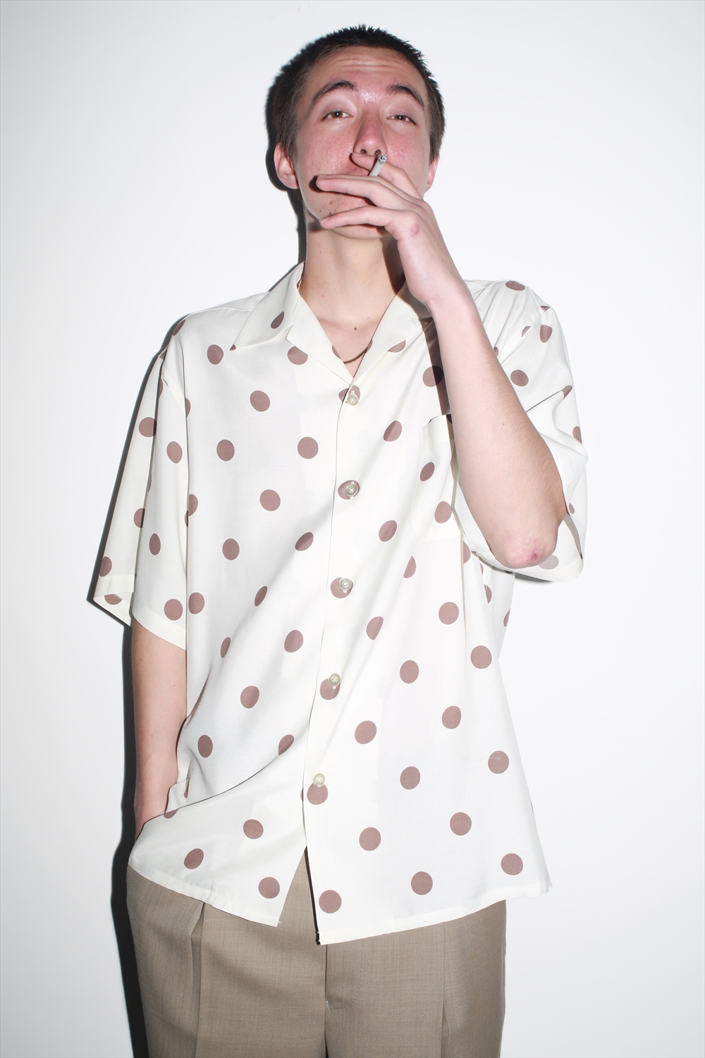 WACKO MARIA DOTS OPEN COLLAR SHIRT