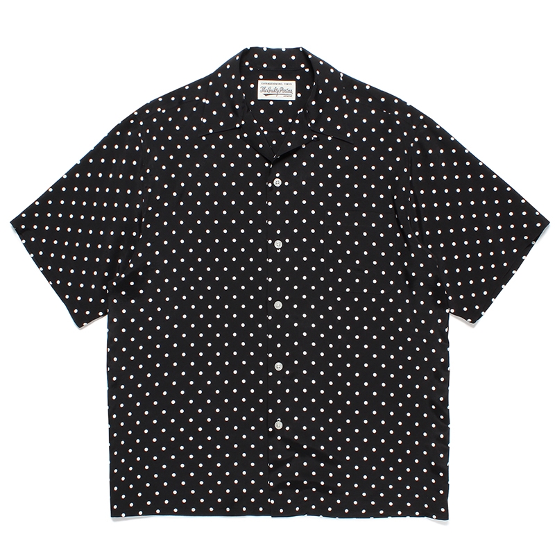 画像: WACKO MARIA/SMALL DOTS OPEN COLLAR SHIRT（BLACK）［スモールドットオープンカラーシャツ-23春夏］