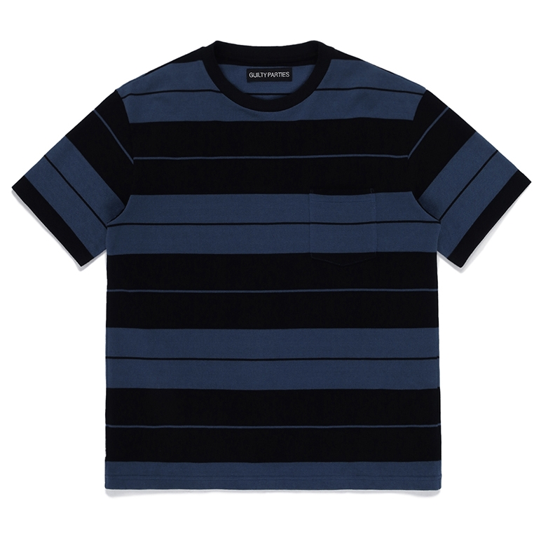 画像1: WACKO MARIA/STRIPED T-SHIRT（NAVY/BLACK）［ストライプT-23春夏］ (1)