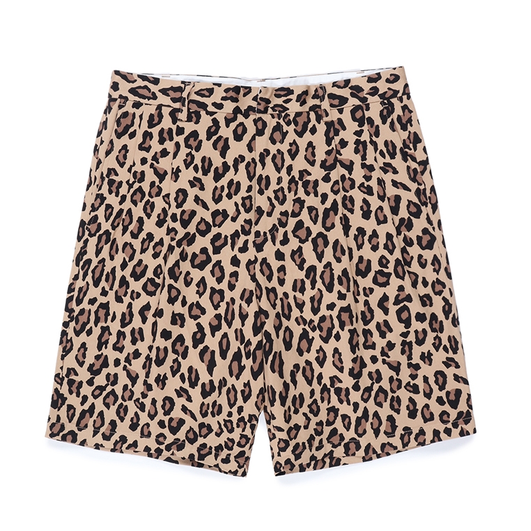 画像: WACKO MARIA/DICKIES / LEOPARD DOUBLE PLEATED SHORT TROUSERS（BEIGE）［レオパードツータックショーツ-23春夏］