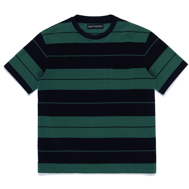 画像: WACKO MARIA/STRIPED T-SHIRT（GREEN/BLACK）［ストライプT-23春夏］