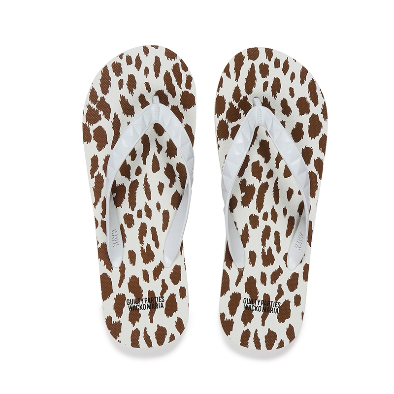 WACKO MARIA/HAYN / LEOPARD BEACH SANDALS（BROWN）［レオパード