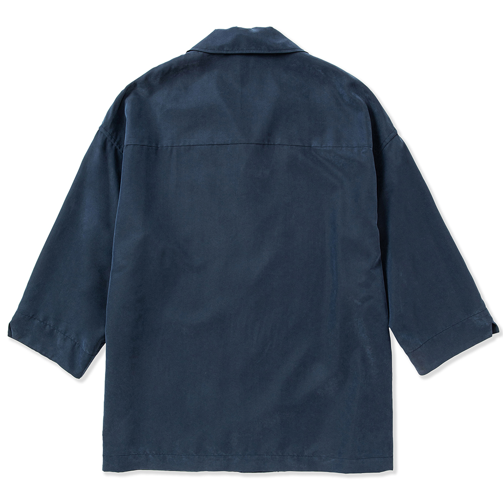 画像: CALEE/3/4 Sleeve R/P drop shoulder shirt（Navy） 【50%OFF】［ドロップショルダー7分袖シャツ-23春夏］