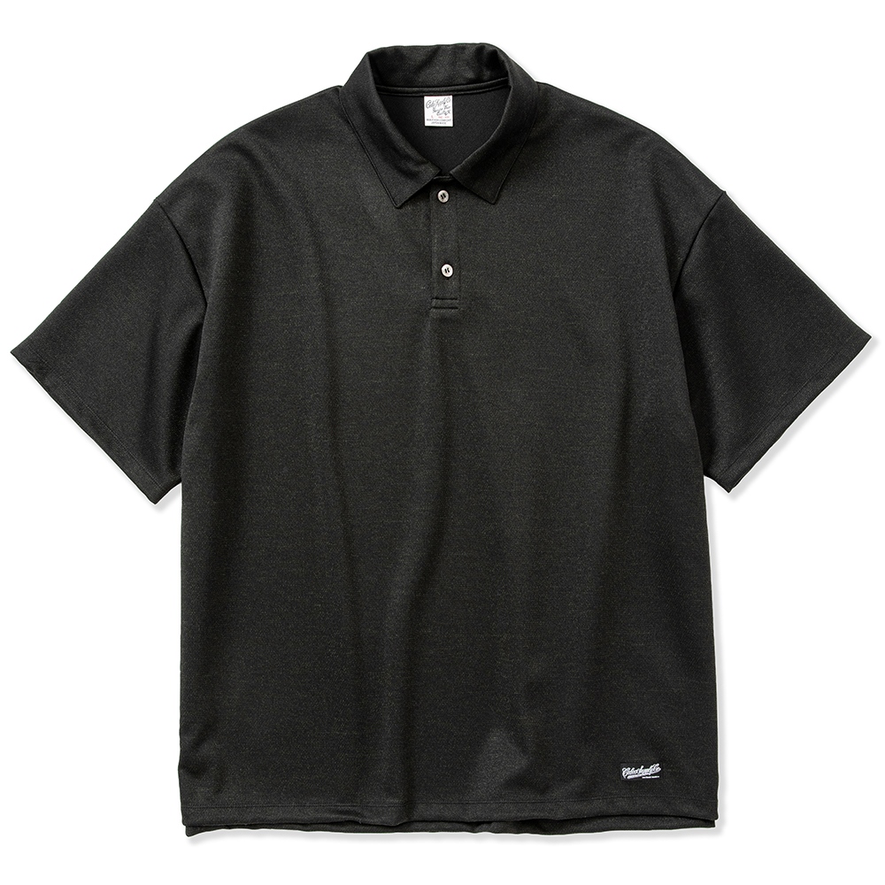 画像: CALEE/Mix tweed jersey type drop shoulder polo shirt（Black） 【60%OFF】［ドロップショルダーポロシャツ-23春夏］