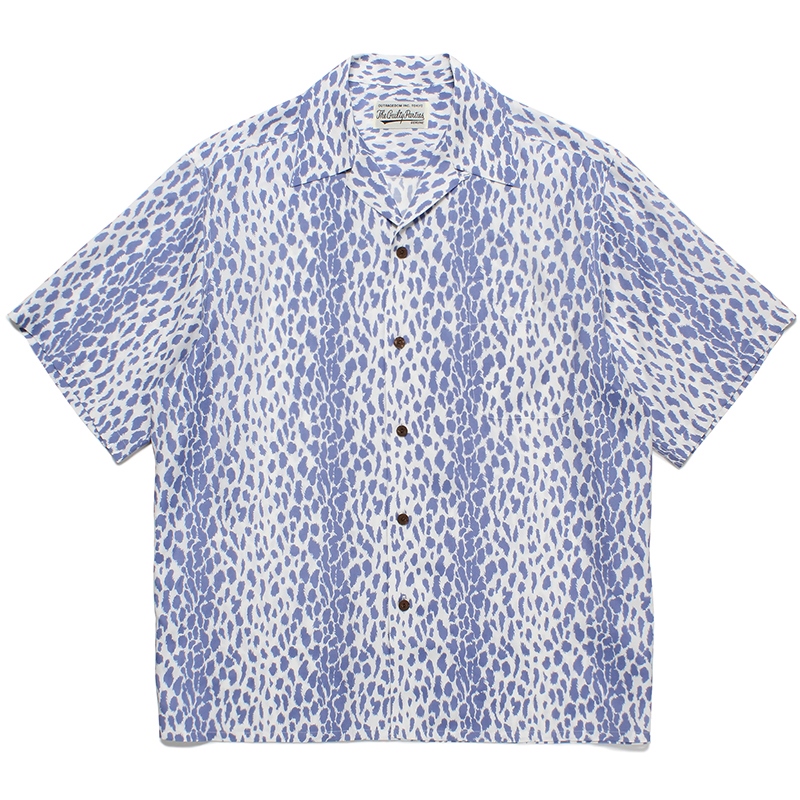 画像: WACKO MARIA/LEOPARD OPEN COLLAR SHIRT（PURPLE）［レオパードオープンカラーシャツ-23春夏］