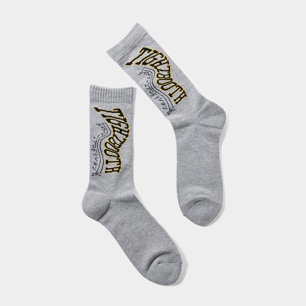 画像: TIGHTBOOTH/ACID LOGO SOCKS（Gray） 【20%OFF】［アシッドロゴソックス-23春夏］