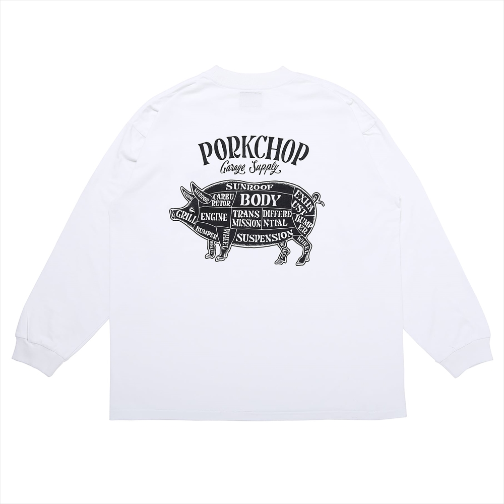 画像: PORKCHOP/PORK BACK L/S TEE（WHITE）［プリント長袖T-23春夏］