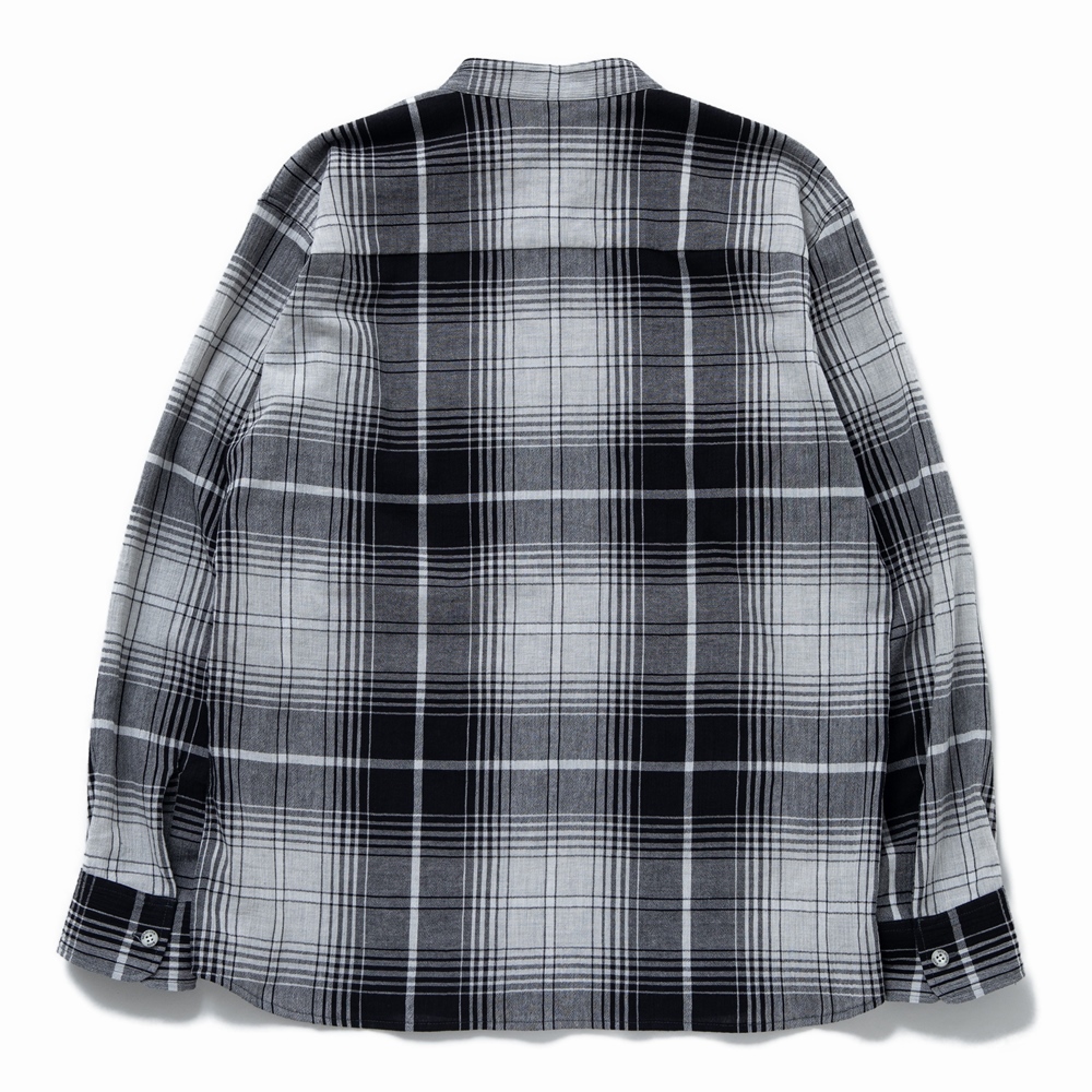 画像: RATS/STAND COLLAR CHECK SHIRT（GRAY CHECK） 【30%OFF】［スタンドカラーチェックシャツ-23春夏］