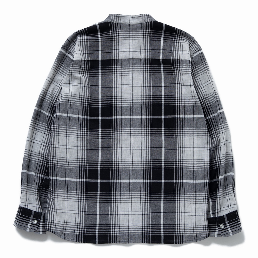 画像: RATS/STAND COLLAR CHECK SHIRT（GRAY CHECK）［スタンドカラーチェックシャツ-23春夏］