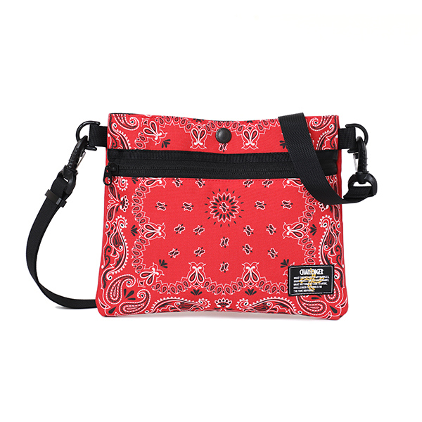 CHALLENGER BANDANA SACOCHE RED サコッシュ - ショルダーバッグ