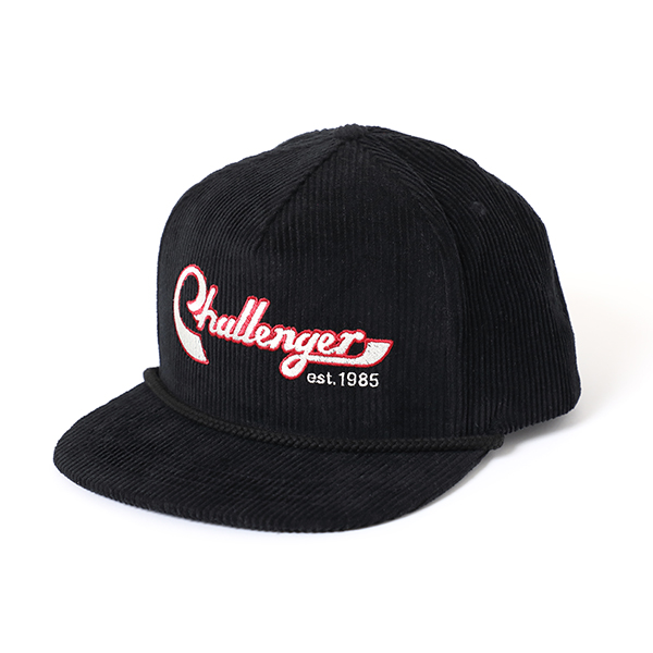 画像: CHALLENGER/VERSITY CORDUROY CAP（BLACK）［コーデュロイキャップ-23秋冬］