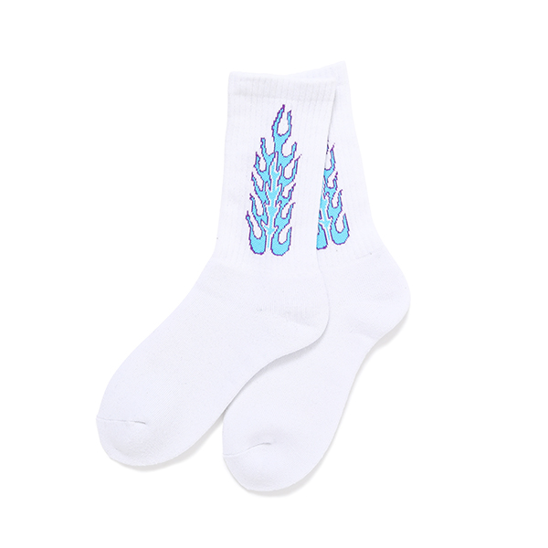 画像: CHALLENGER/FLAMES SOCKS（WHITE）［フレイムスソックス-23秋冬］