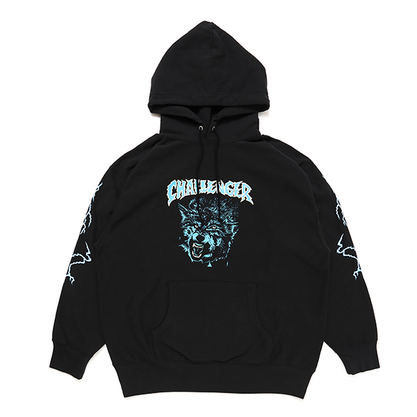 画像: CHALLENGER/THUNDER WOLF HOODIE（BLACK）［プルオーバーパーカー-23秋冬］