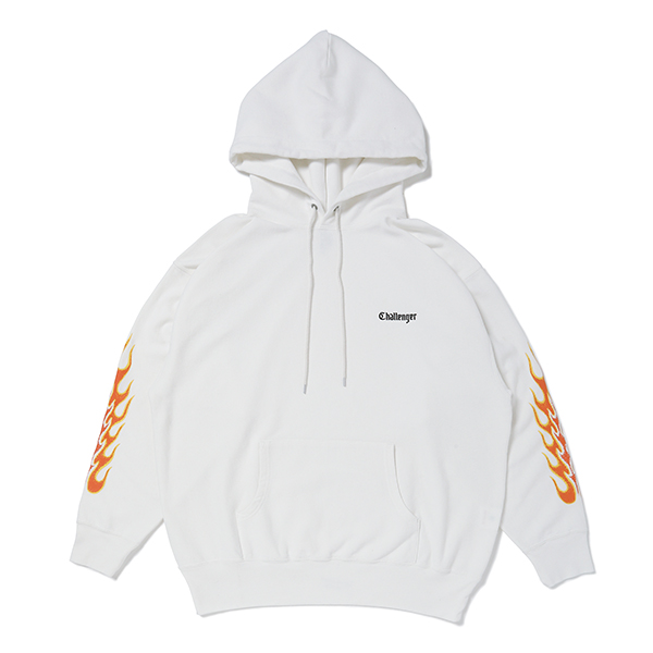 画像: CHALLENGER/FLAMES HOODIE（WHITE）［プルオーバーパーカー-23秋冬］