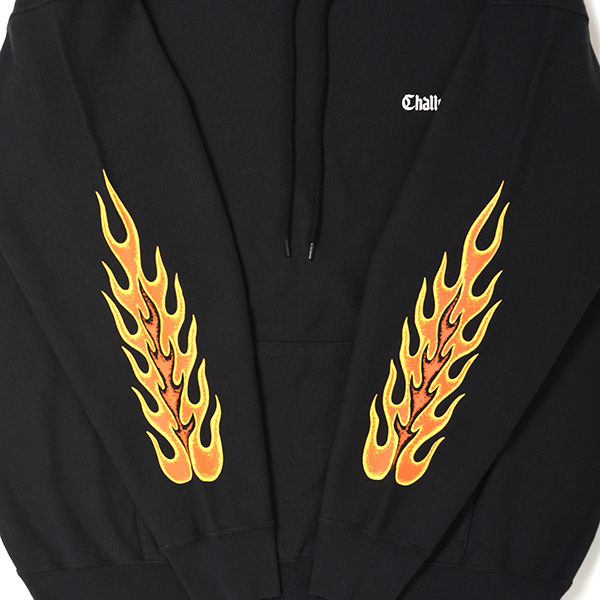 画像: CHALLENGER/FLAMES HOODIE（BLACK）［プルオーバーパーカー-23秋冬］