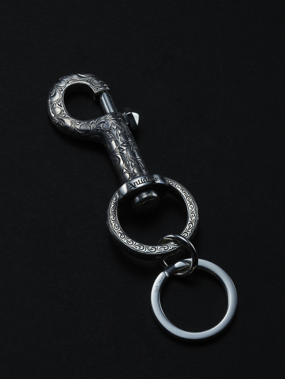 ANTIDOTE BUYERS CLUB/Engraved Key Ring Clip（Silver）［キーリング