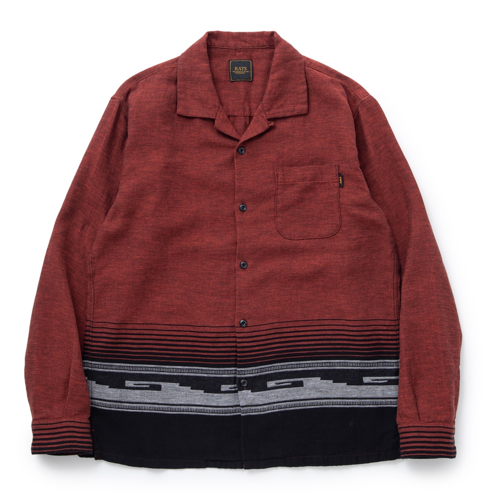 画像: RATS/NATIVE JACQUARD SHIRT（RED）［ネイティブジャガードシャツ-23春夏］