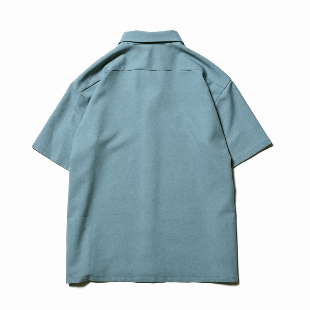 画像: CALEE/Embroidery fly front S/S shirt（Lt.Blue）［フライフロントシャツ-23春夏］