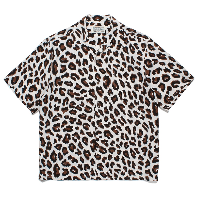 WACKO MARIA LEOPARD OPEN COLLAR SHIRT