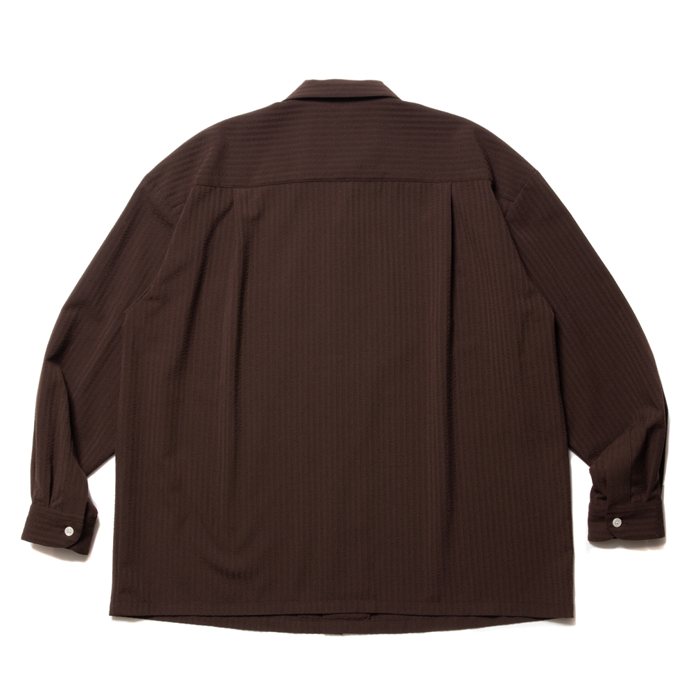 画像: COOTIE PRODUCTIONS/T/W Sucker Open Collar L/S Shirt（Brown）［T/Wサッカーオープンカラーシャツ-23春夏］