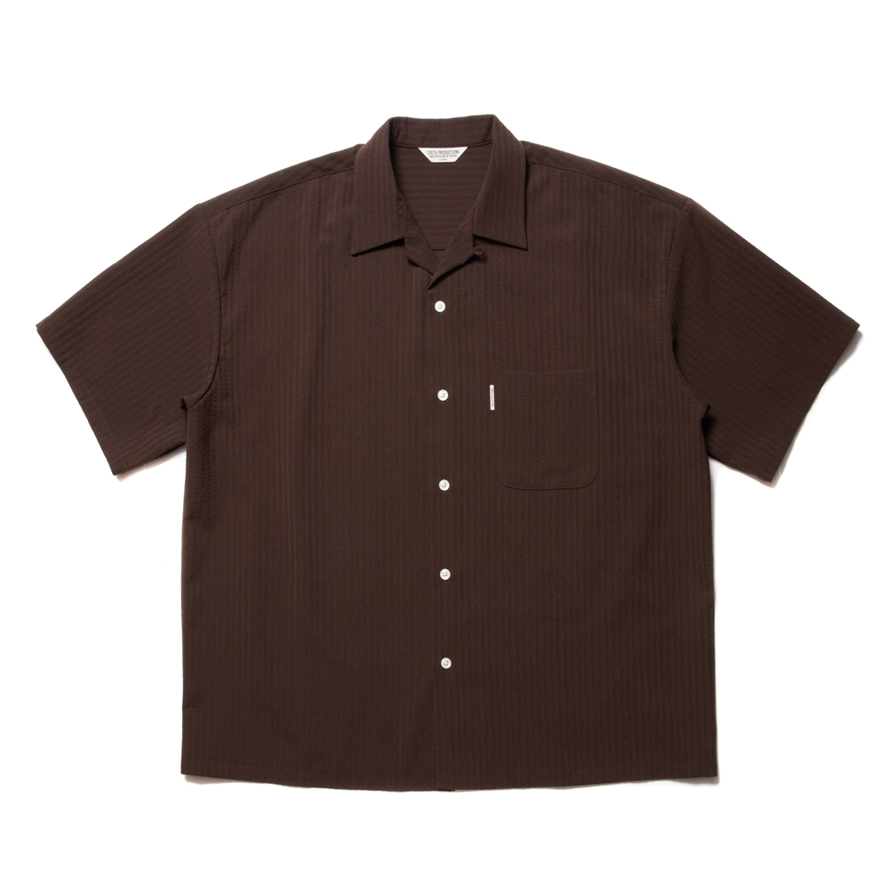 画像: COOTIE PRODUCTIONS/T/W Sucker Open Collar S/S Shirt（Brown）［T/Wサッカーオープンカラーシャツ-23春夏］