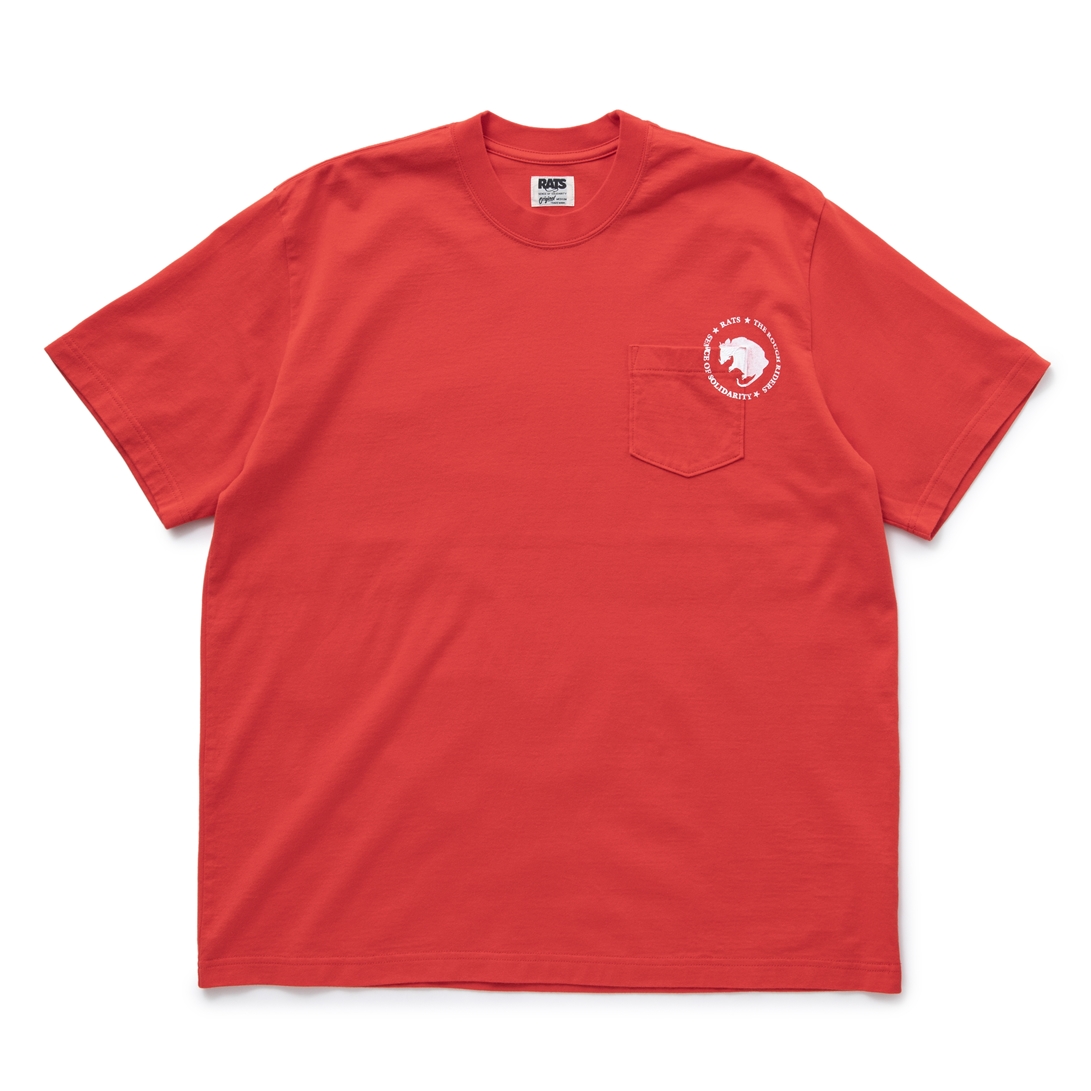 画像: RATS/CIRCLE POCKET TEE（RED）［プリントポケT-23春夏］